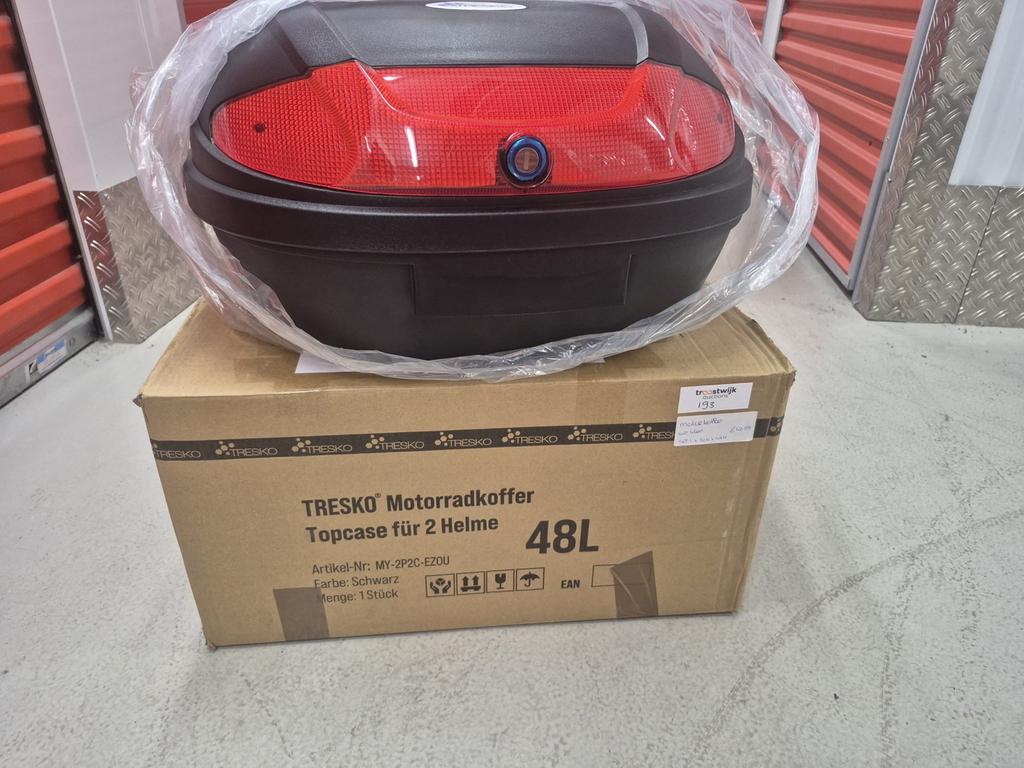 TRESKO Motorfiets Topkoffer 48L voor 2 Helmen Zwart, Motoren, Accessoires | Koffers en Tassen, Ophalen, Nieuw