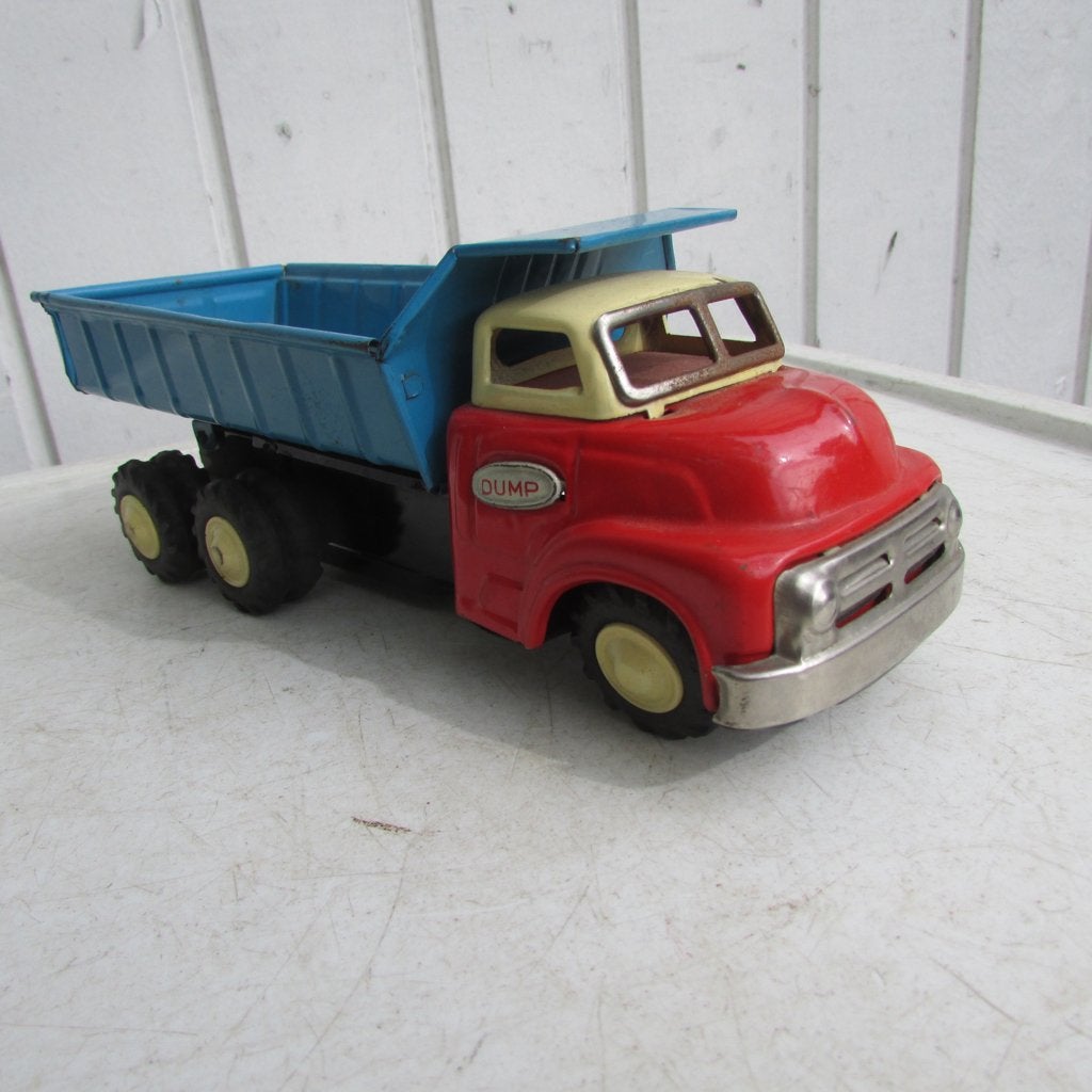 Vintage blikken truck made in Japan DUMP vrachtwagen, Ophalen of Verzenden