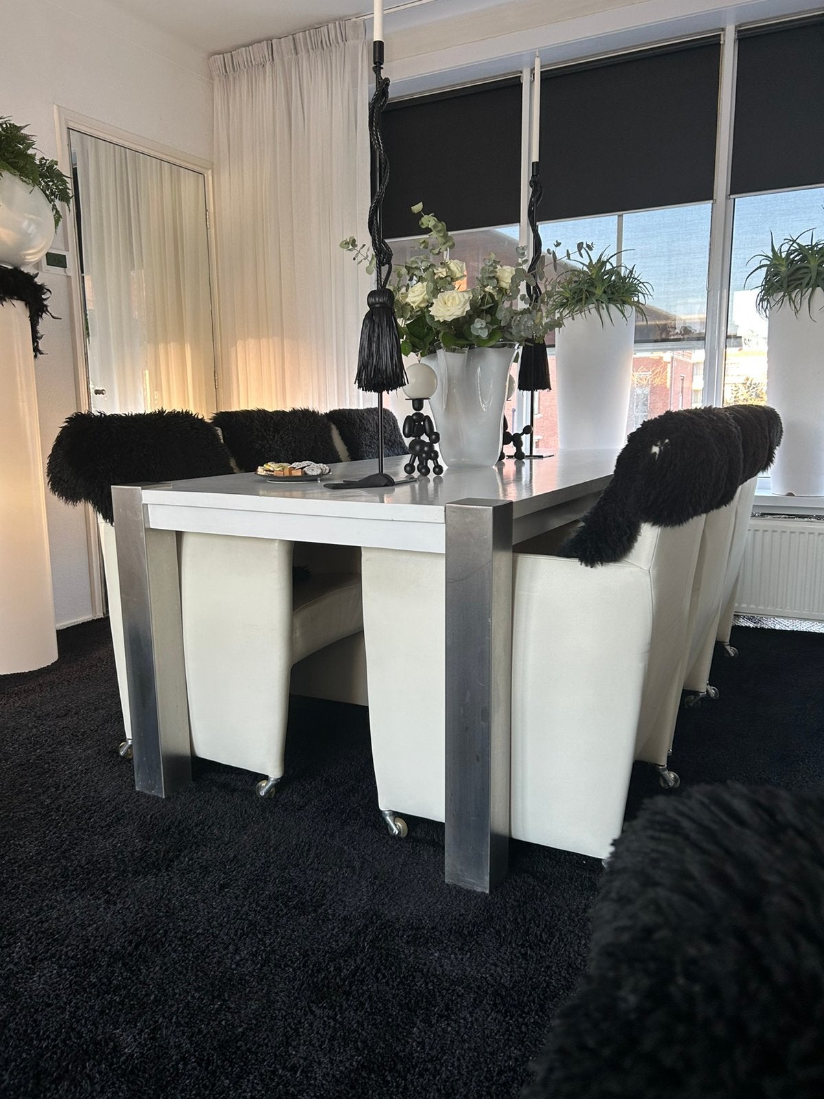 Mooie cremekleurige eettafel stoelen van Bert Plantagie!, Huis en Inrichting, Stoelen, Ophalen, Wit, Modern of klassiek, Leer