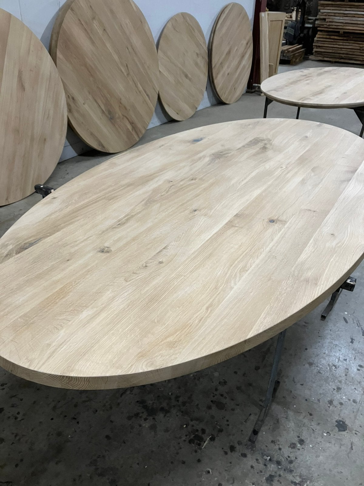 Opruiming !! 50% !! Korting !! Ronde ovale eiken tafelbladen, Huis en Inrichting, Tafels | Eettafels, Ophalen, 100 tot 150 cm