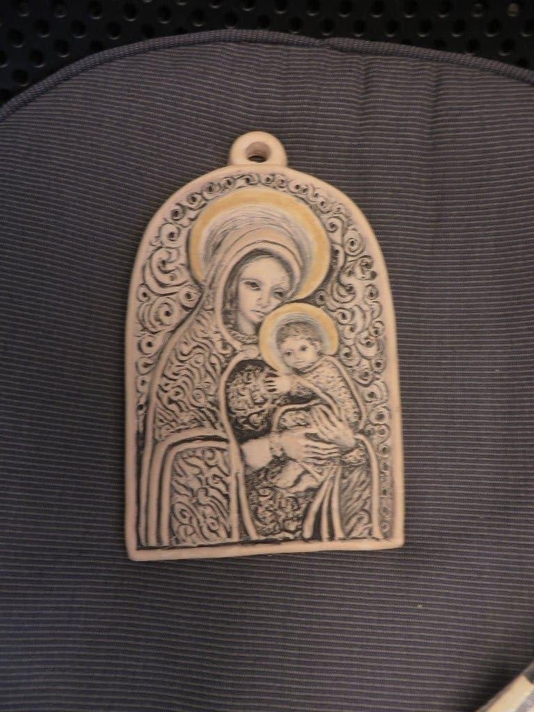 Maria met Jezus klassieke wand tegel, Spanje of Portugal, Ophalen of Verzenden, Gebruikt, Overige typen, Christendom | Katholiek