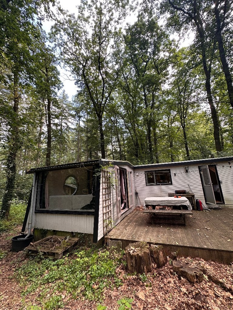 Sfeervol chalet / Stacaravan en inboedel, Caravans en Kamperen, Stacaravans, Tot en met 3