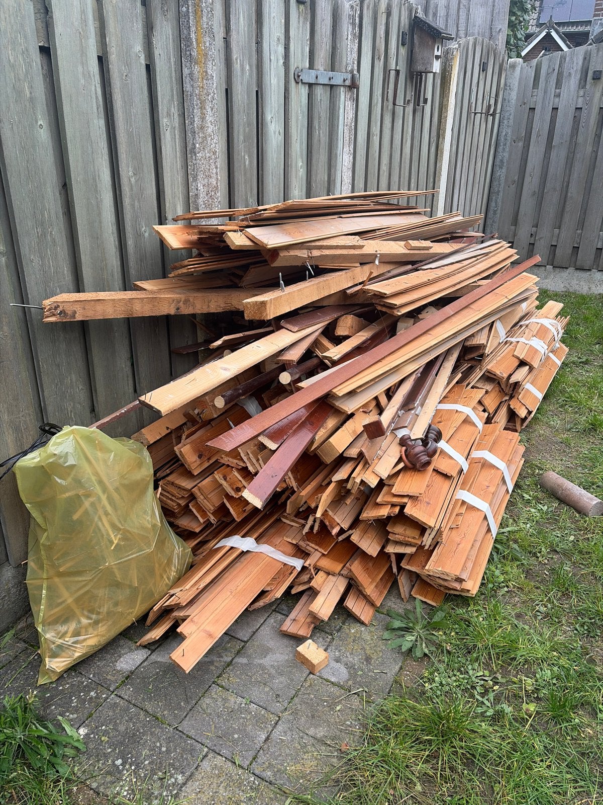 Diverse partij gebruikt hout, planken en balken, Doe-het-zelf en Verbouw, Ophalen, Gebruikt, Balk, Overige houtsoorten