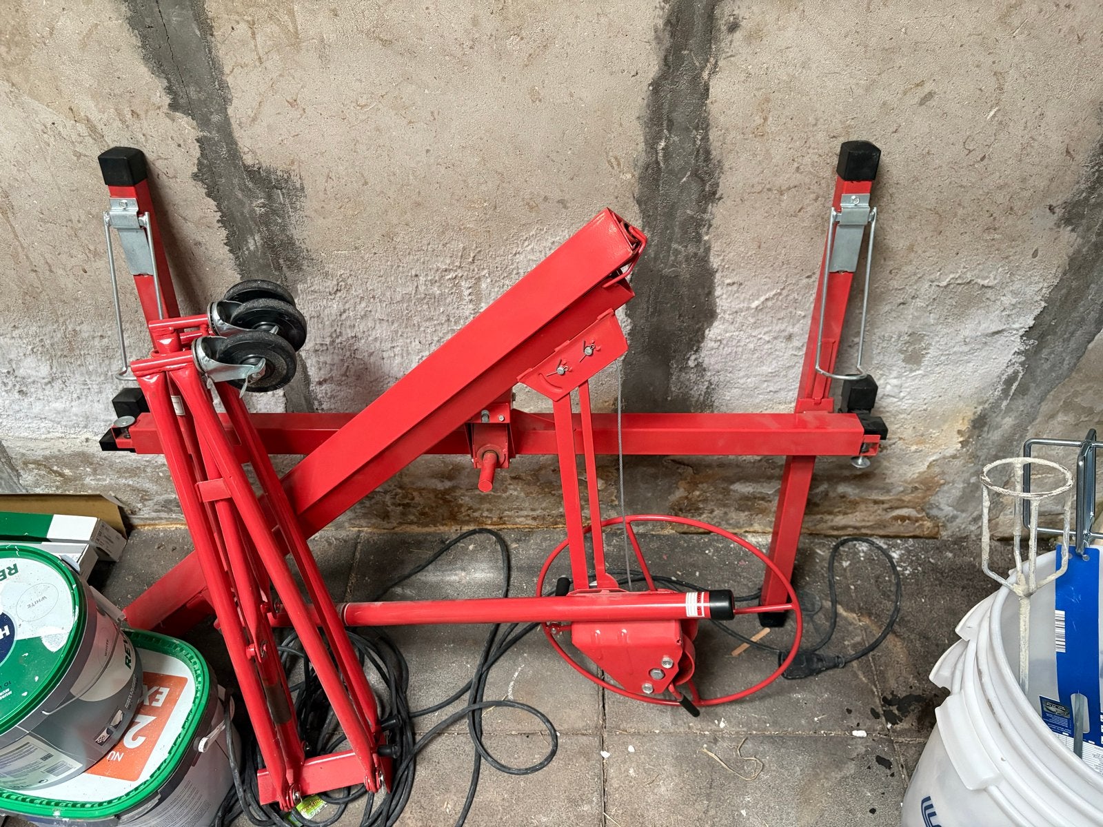 Platenlift 125-335 cm rood, Ophalen, Gebruikt