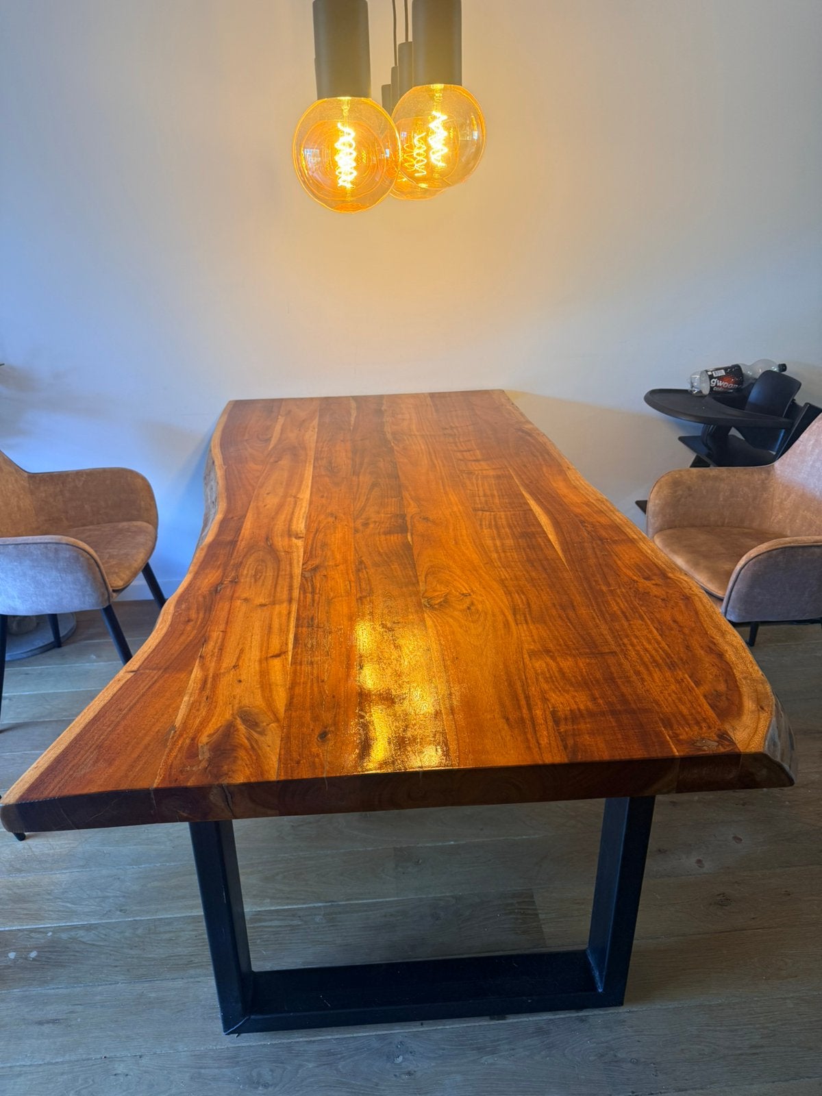 Houten eettafel, Ophalen, 200 cm of meer, 50 tot 100 cm, Zo goed als nieuw