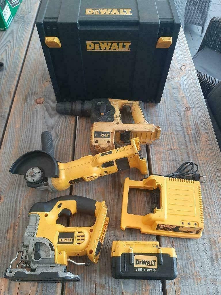 Dewalt 36v Accu combi set Decoupeerzaag Slijptol boorhamer, ., Ophalen of Verzenden, Zo goed als nieuw, .