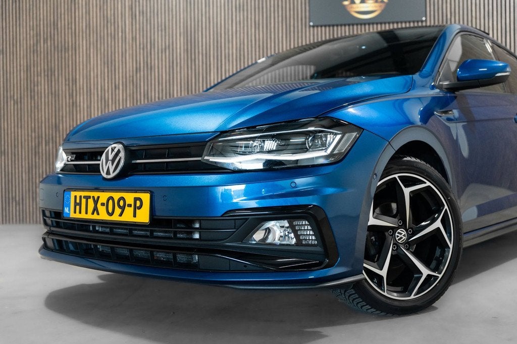 Volkswagen POLO 1.0 TSI R-line DSG Pano Led Navi Camera, Auto's, Volkswagen, Adaptive Cruise Control, Gebruikt, 95 pk, Blauw