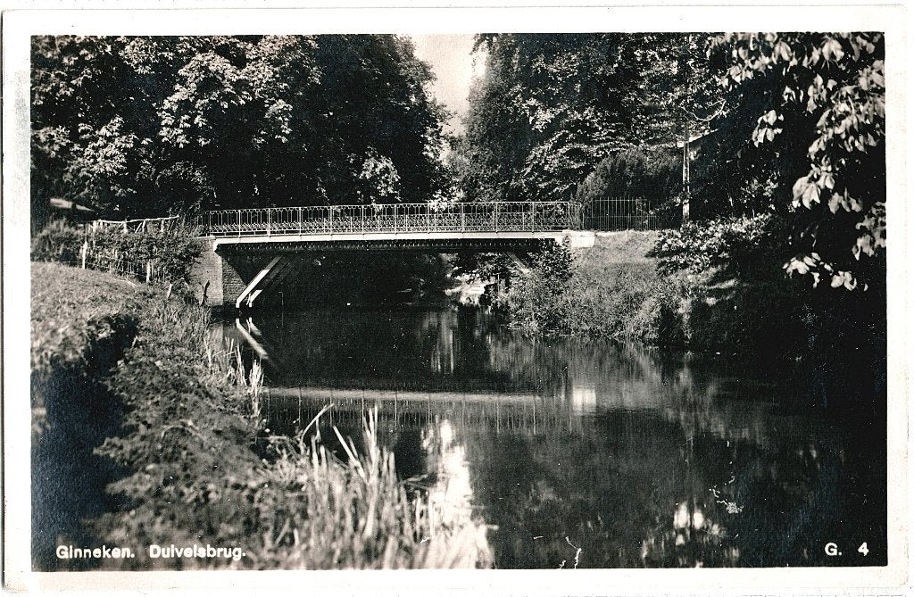 Ginneken nb, duivelsbrug, gelopen 1936, richtprijs 3,==, Verzenden, 1920 tot 1940, Gelopen, Noord-Brabant