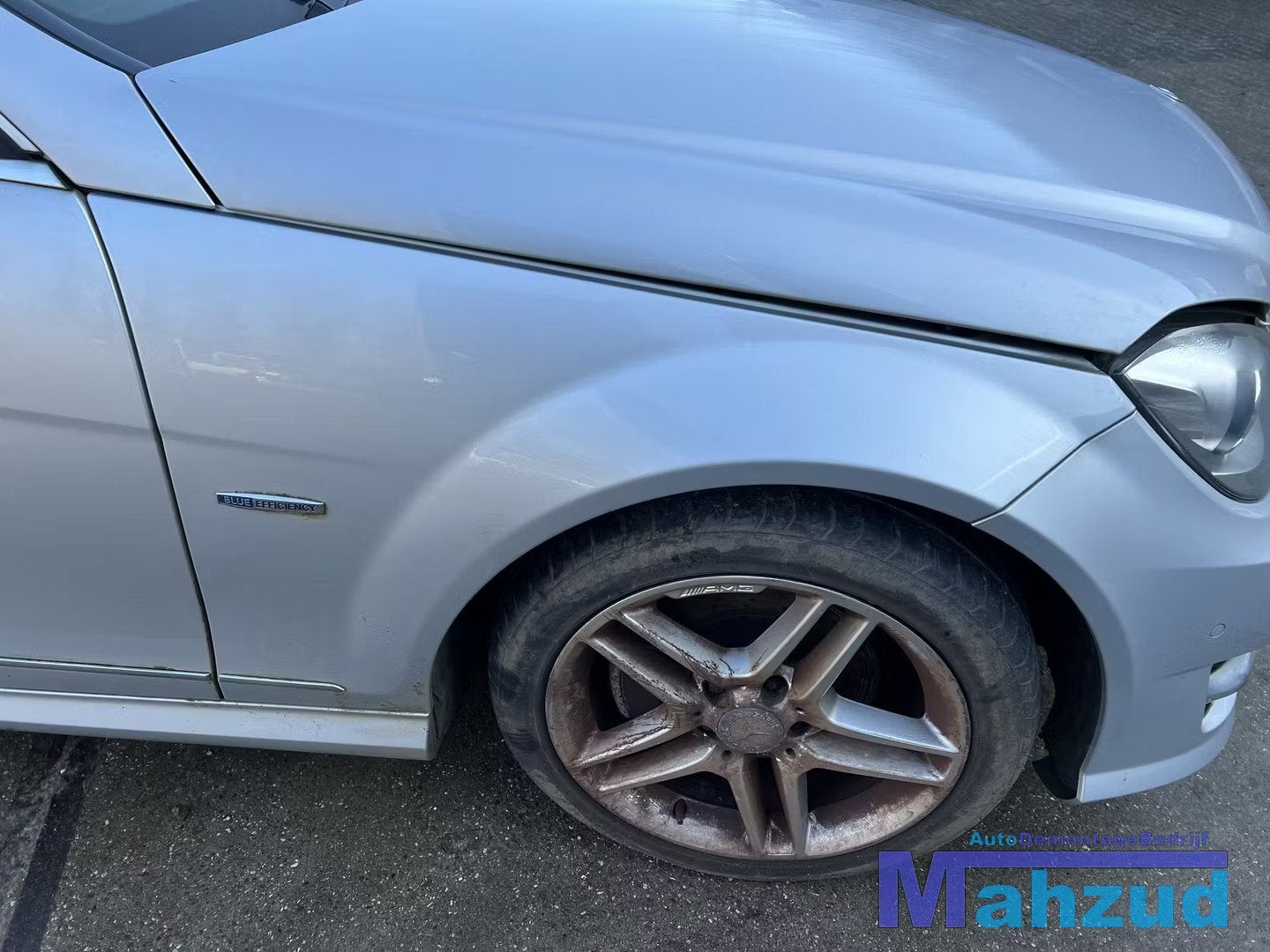 MERCEDES C KLASSE W204 zilver 775 rechts voorscherm 2011-201, Gebruikt, Mercedes-Benz AG, Mercedes-Benz, Ophalen of Verzenden