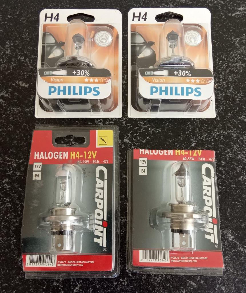 Autolampen H4 Halogeen 4 stuks, Ophalen of Verzenden, Nieuw