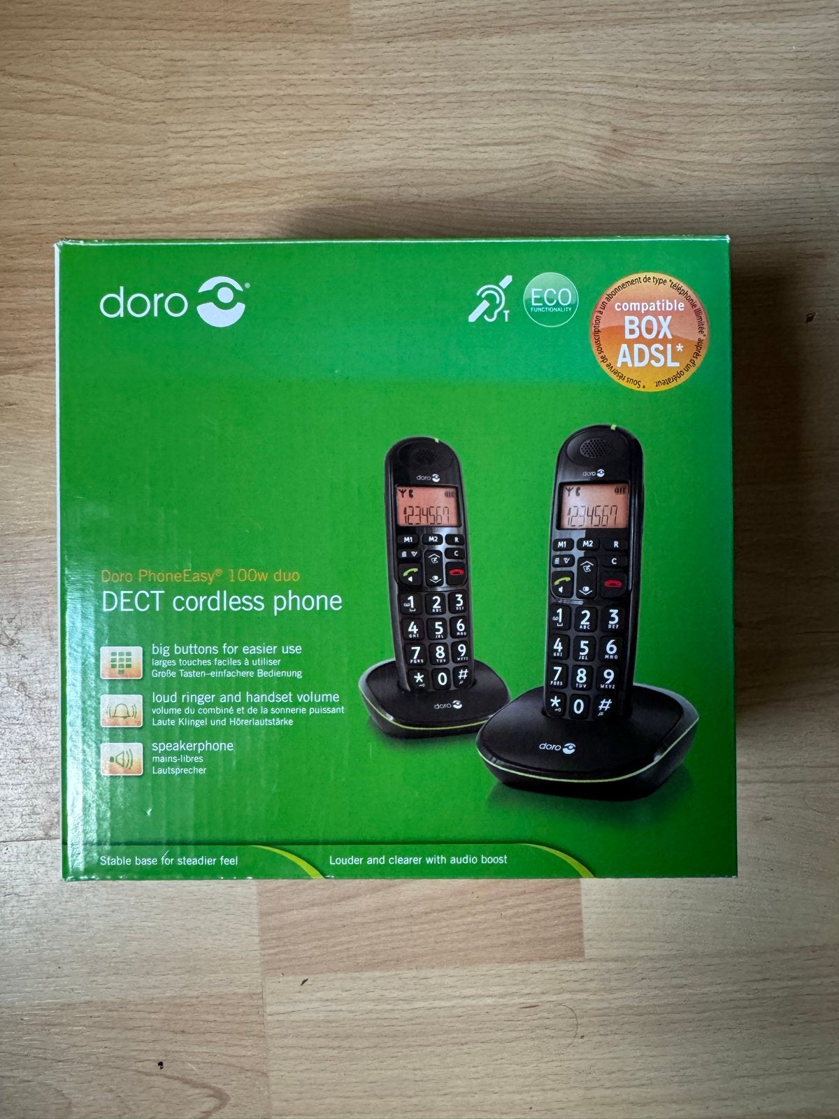Doro PhoneEasy 100w duo DECT draadloze telefoon, Ophalen of Verzenden, Zo goed als nieuw, 2 handsets