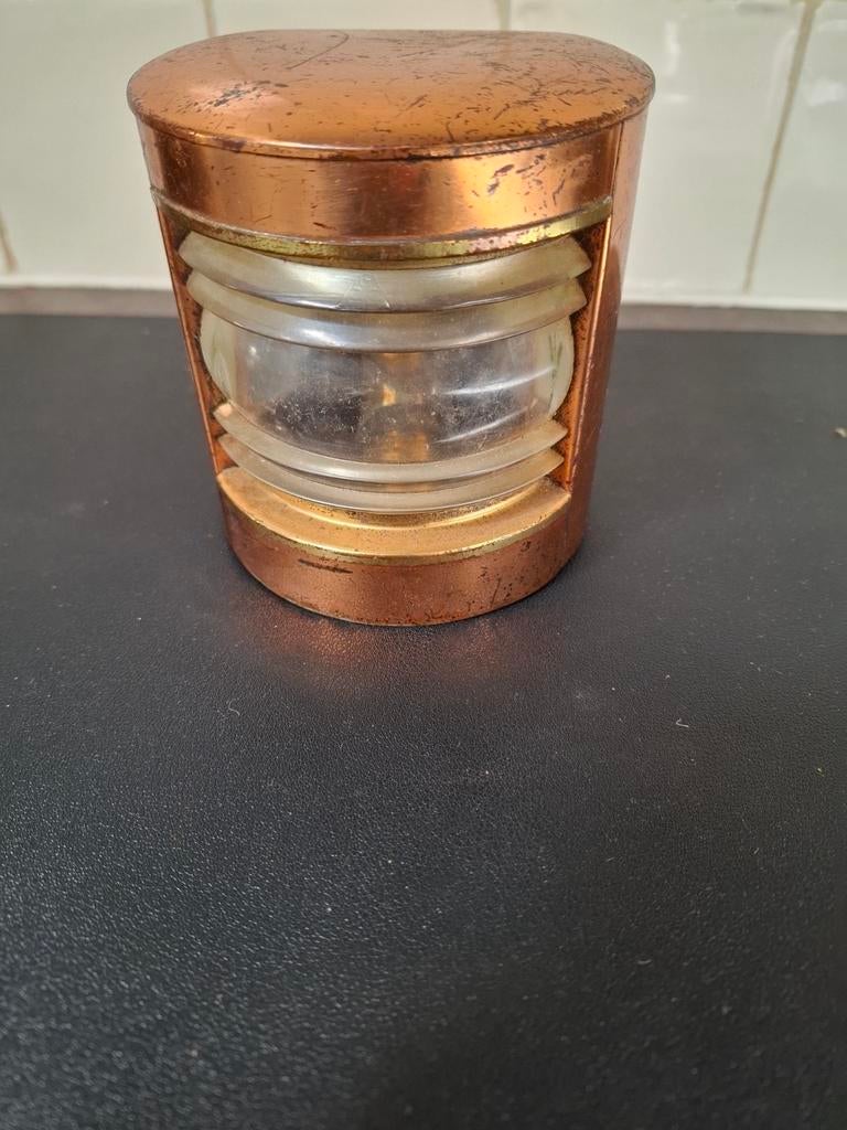 Klein koperen scheepslamp, Verzamelen, Ophalen of Verzenden, Gebruikt, Motorboot of Zeilboot