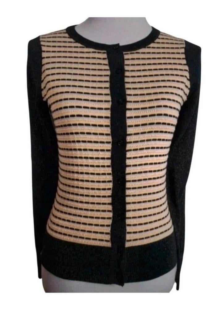 King Louie Zwart Gestreept Vest Maat 36 Nieuw!, Kleding | Dames, Truien en Vesten, Verzenden, Zwart, Nieuw, King Louie