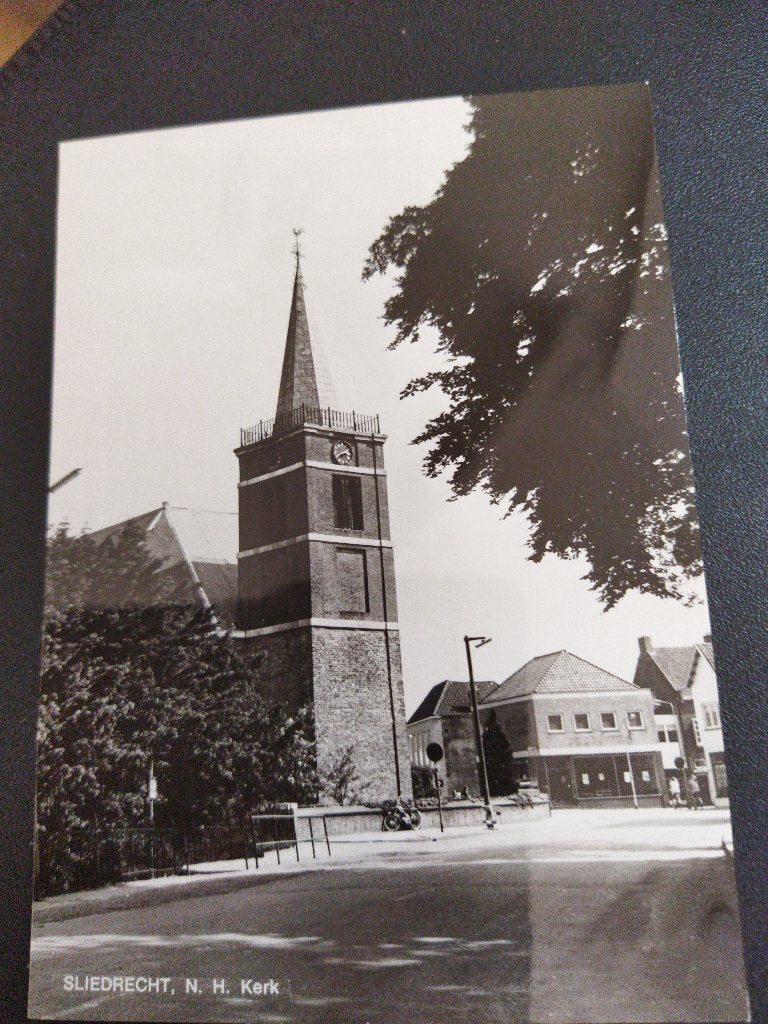 Ansichtkaart Sliedrecht Grote Kerk toren, Verzamelen, Ophalen of Verzenden, 1960 tot 1980, Ongelopen, Zuid-Holland