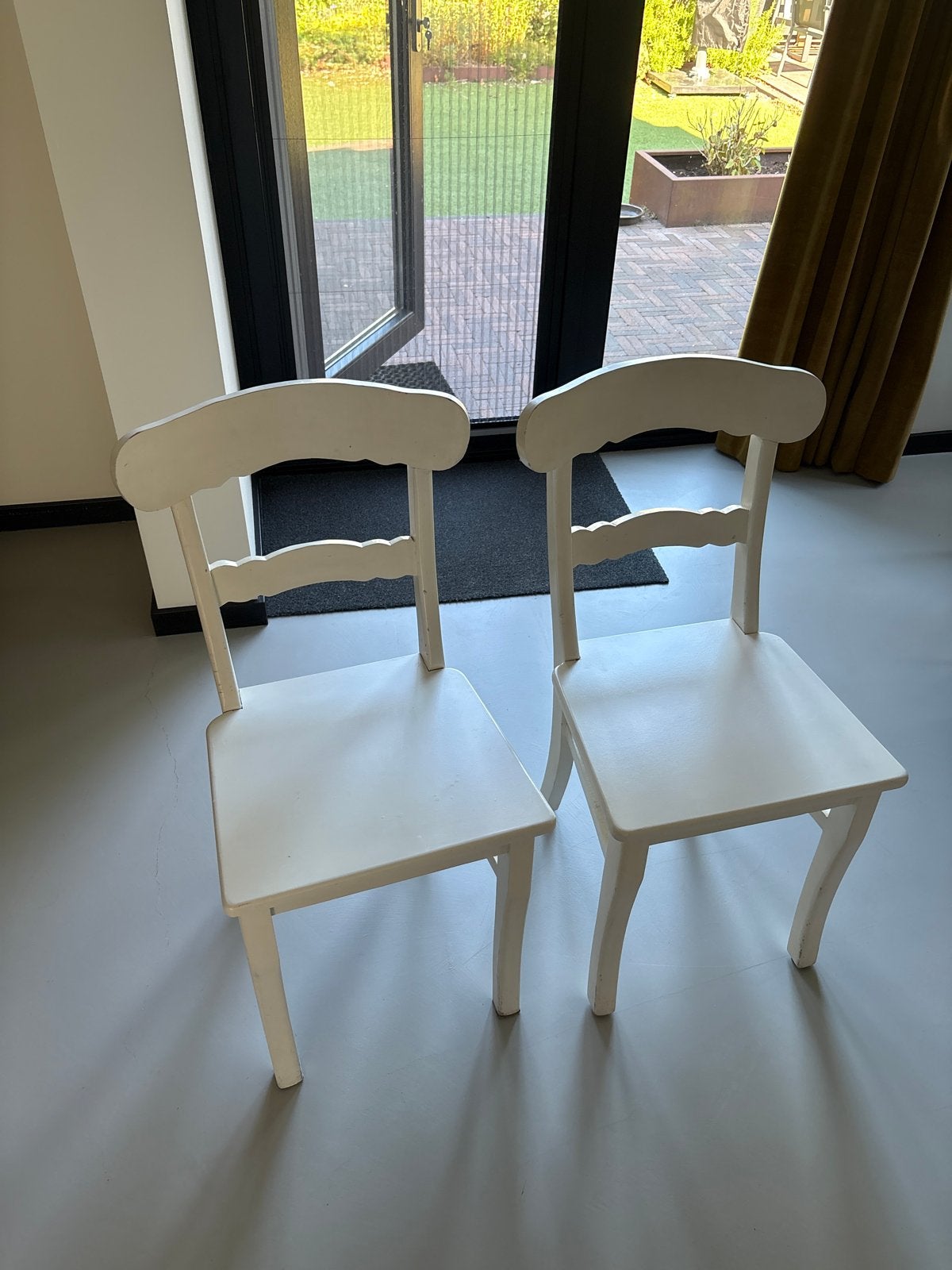 Set van 2 witte houten stoelen - Gebruikt, Ophalen, Gebruikt, Twee, Wit