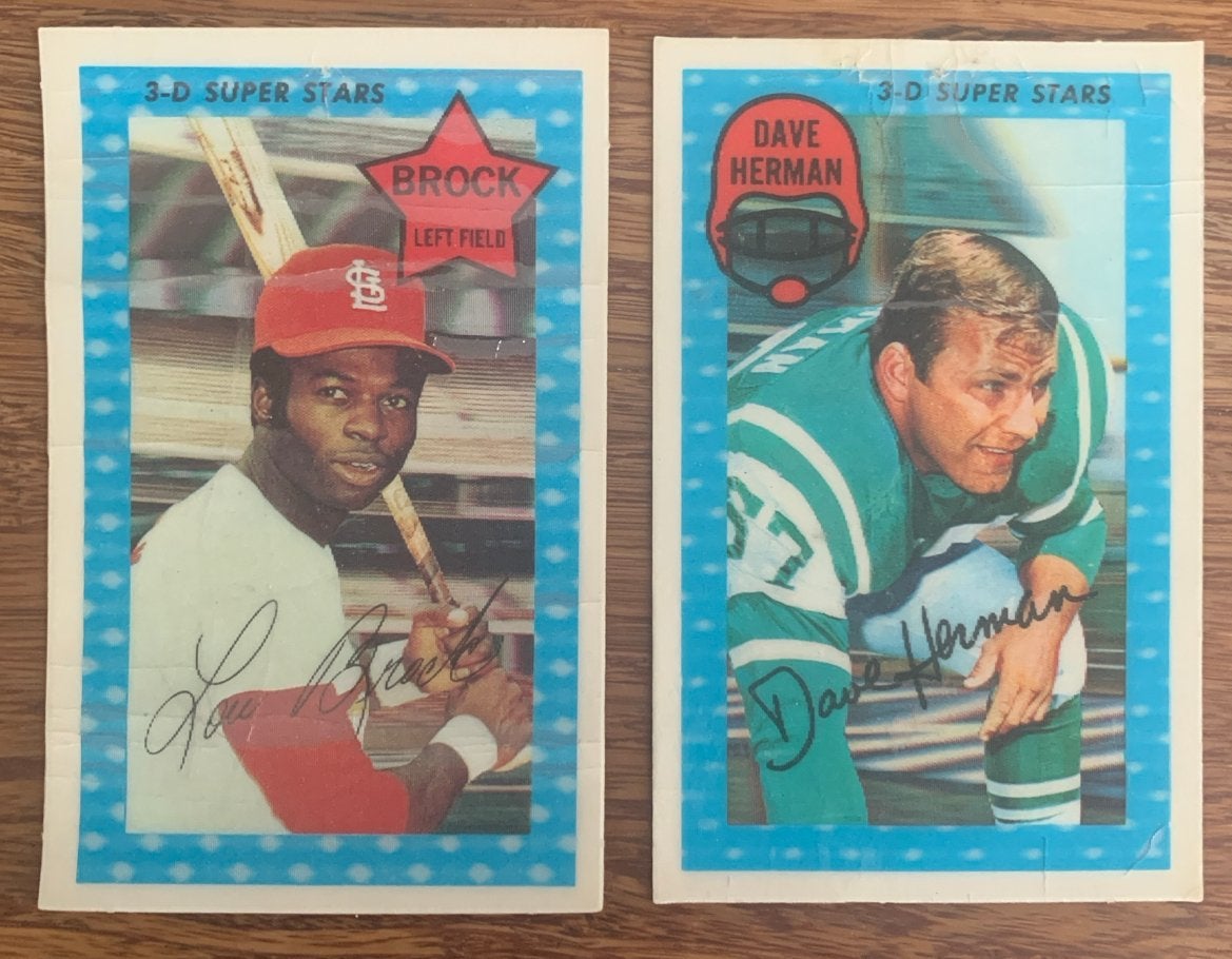 Vintage 3-D Super Stars Honkbal & Voetbal Kaarten, Ophalen of Verzenden, Gebruikt, Overige sporten, Spelerskaart