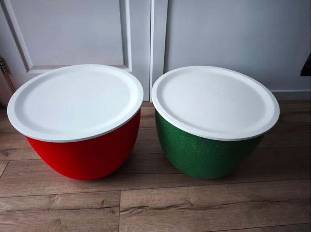 Pieper Concept Ronda bijzettafel - groen & rood (2 stuks), Ophalen, Minder dan 55 cm, Gebruikt, Rond