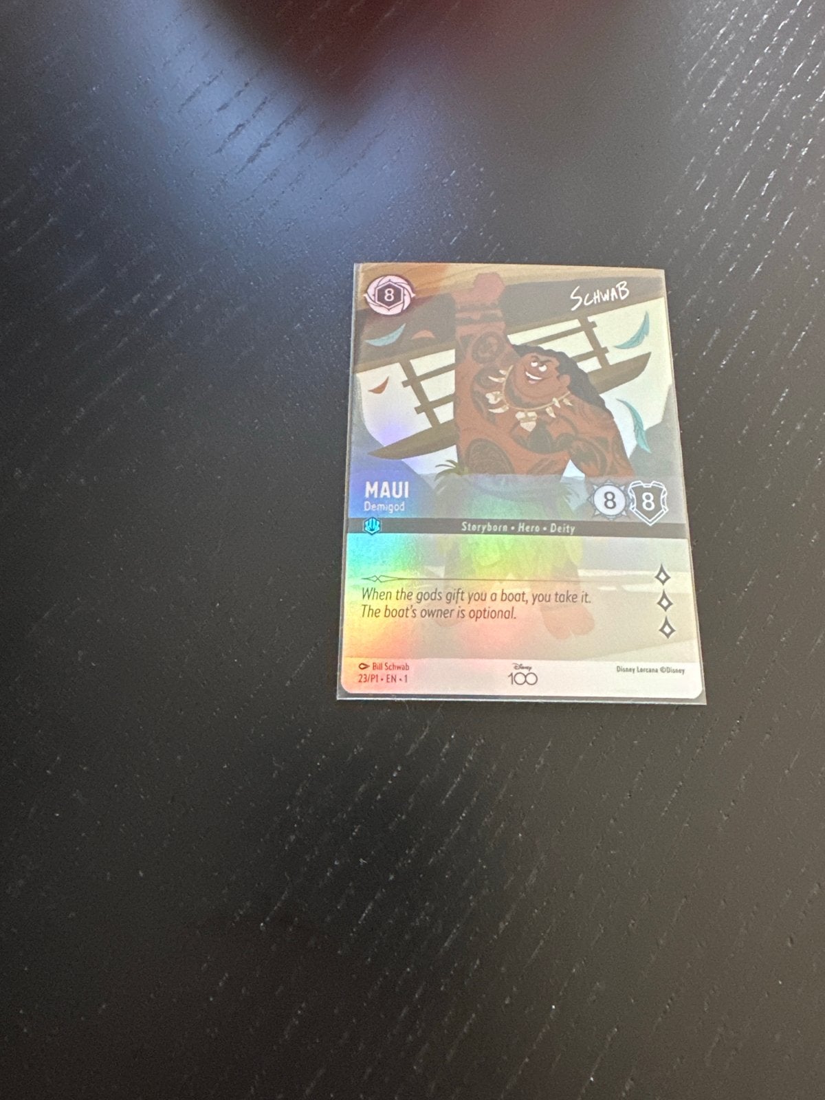 Disney Lorcana Maui Demigod Promo Foil Kaart, Ophalen of Verzenden, Zo goed als nieuw, Losse kaart, Foil