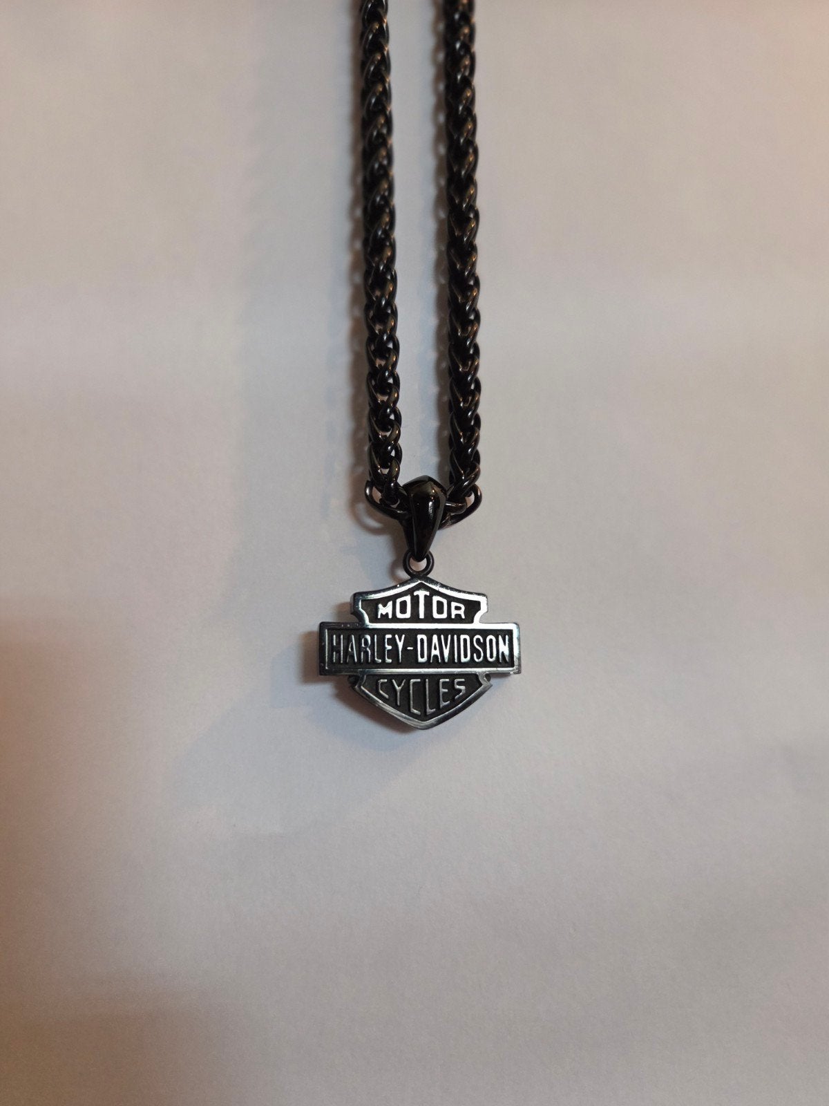 Harley-Davidson ketting met hanger en doosje, Ophalen, Zwart, Zo goed als nieuw, Overige materialen