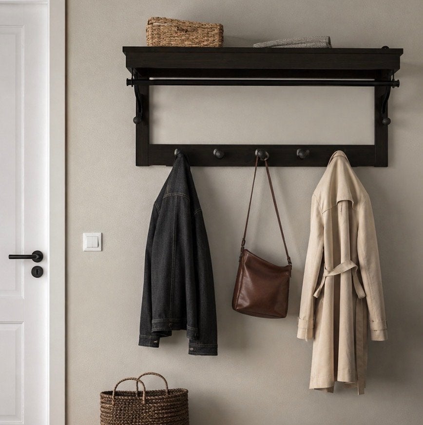 IKEA Hemnes Kapstok - Zwartbruin, 85x34x40 cm, Gebruikt, Minder dan 100 cm, Hout, Ophalen