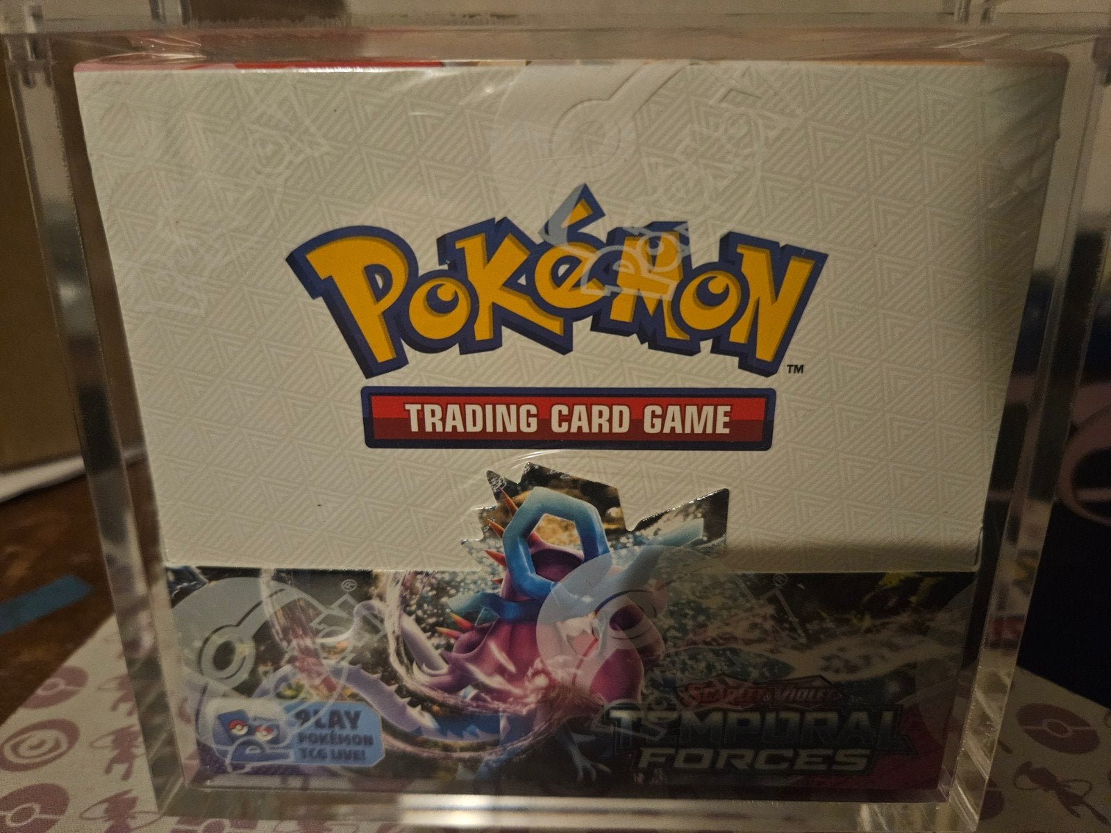 Pokemon Temporal Forces Booster Box Incl. Acryl Display, Ophalen of Verzenden, Zo goed als nieuw, Boosterbox, Foil