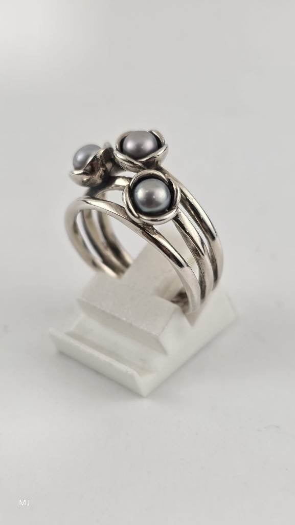 Zilveren Pandora damesring                               Z12, ., Ophalen of Verzenden, Grijs, Dame
