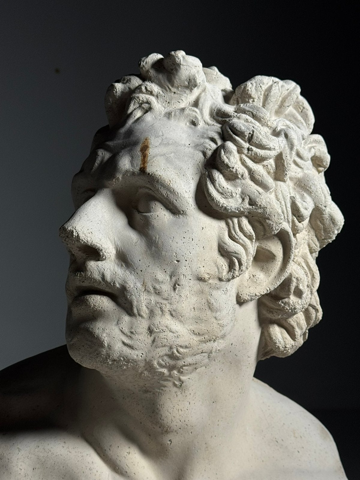 Borstbeeld beton Patroclus, Ophalen