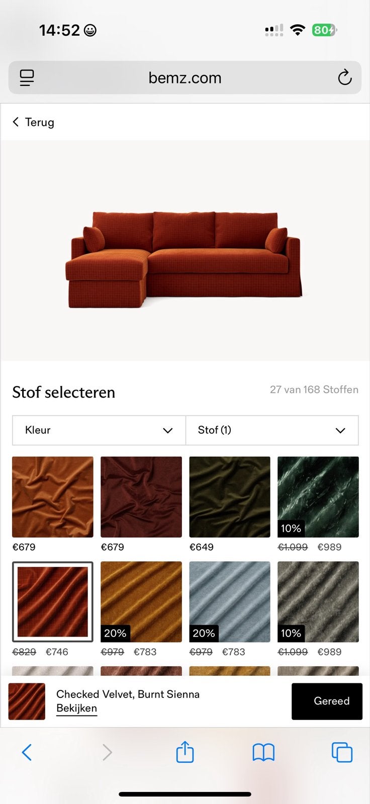 IKEA Hyltarp Hoekbank met fluwelen Bemz hoes, Huis en Inrichting, Ophalen, 250 tot 300 cm, Gebruikt, Hoekbank