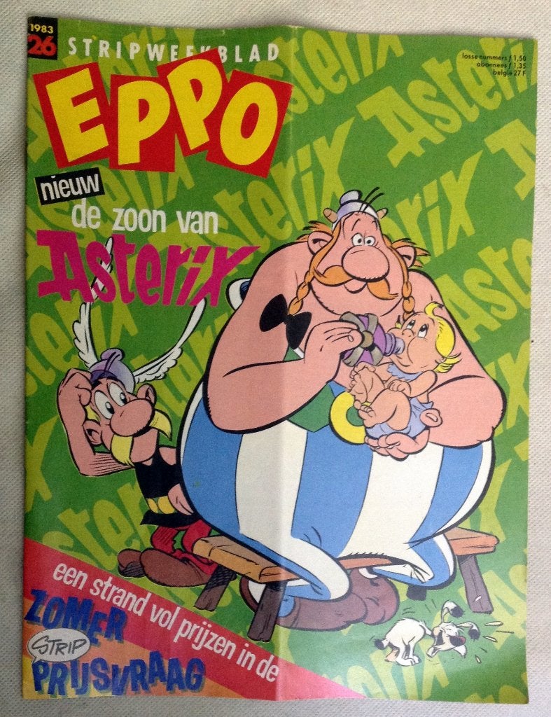 Asterix De Zoon van Asterix poster en omslag Uderzo Goscinny, Ophalen of Verzenden, A1 t/m A3, Film en Tv, Rechthoekig Staand