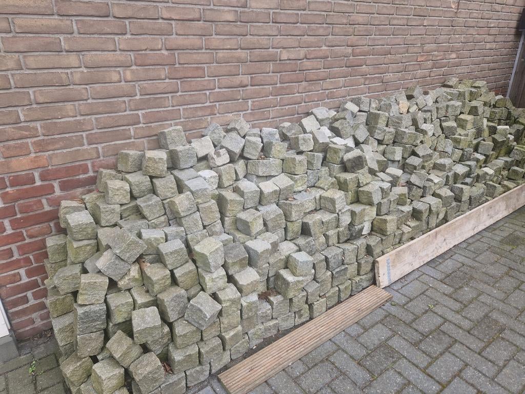 Gebruikte granieten kasseien - perfect voor oprit of pad, Ophalen, Gebruikt, Graniet, Kei
