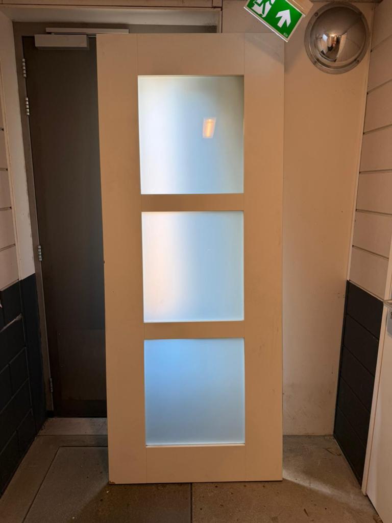 Woonkamerdeur Opdek Nieuw! Met Melkglas!, Ophalen, 80 tot 100 cm, Binnendeur, Nieuw