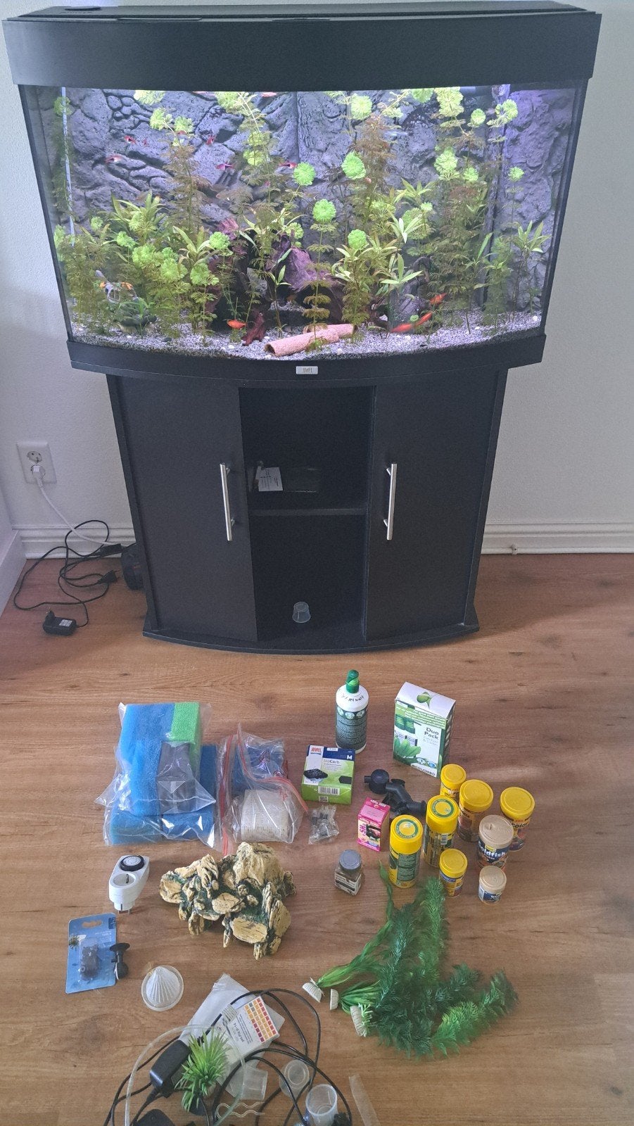 aqarium juwel vision 180 panorama, Dieren en Toebehoren, Vissen | Aquaria en Toebehoren, Ophalen, Inclusief vissen, Juwel, Gevuld zoetwateraquarium