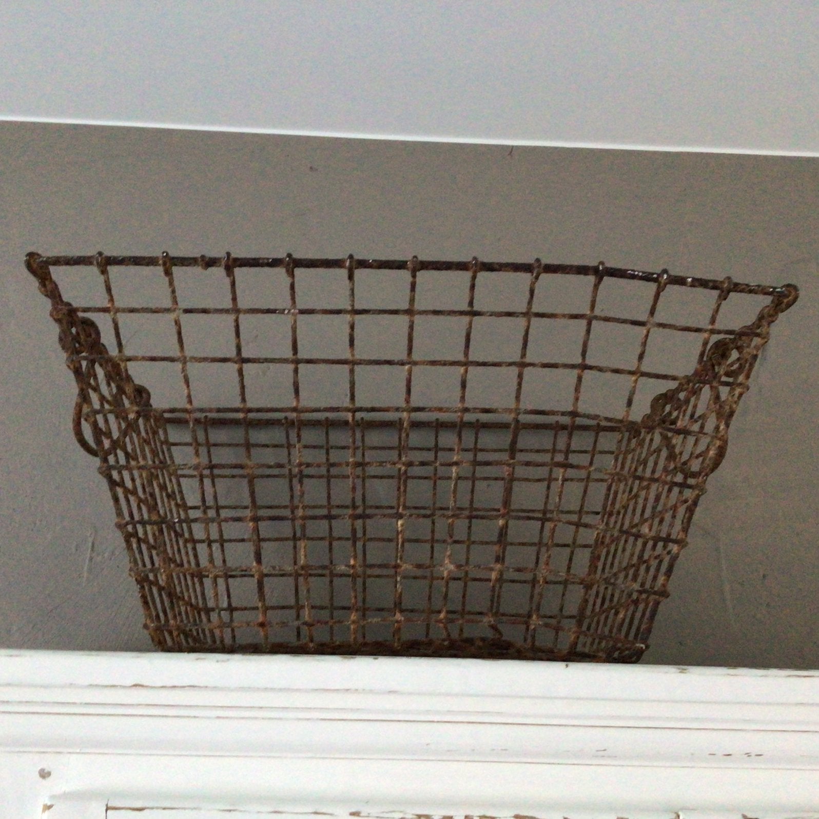 Oude oestermand, Ophalen, Met handvatten, Gebruikt, Mand