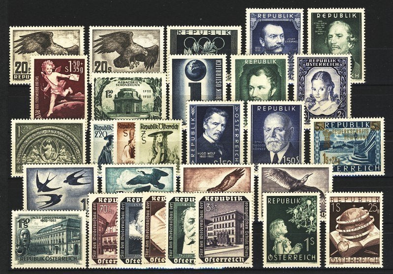 Oostenrijk 1952 en 1953, 2 complete postfrisse jaargangen., Verzenden, Postfris