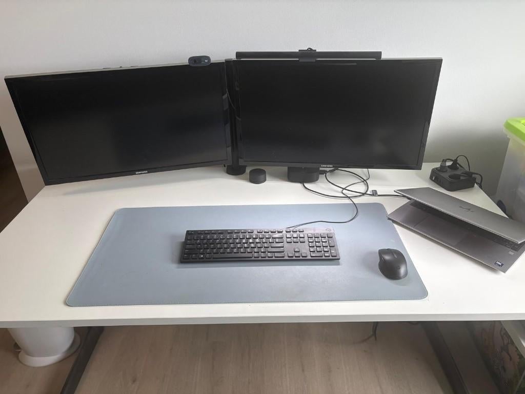 Electrische bureau Ahrend 160x80 cm, Huis en Inrichting, Bureaus, Ophalen, 160 cm, Gebruikt, Wit