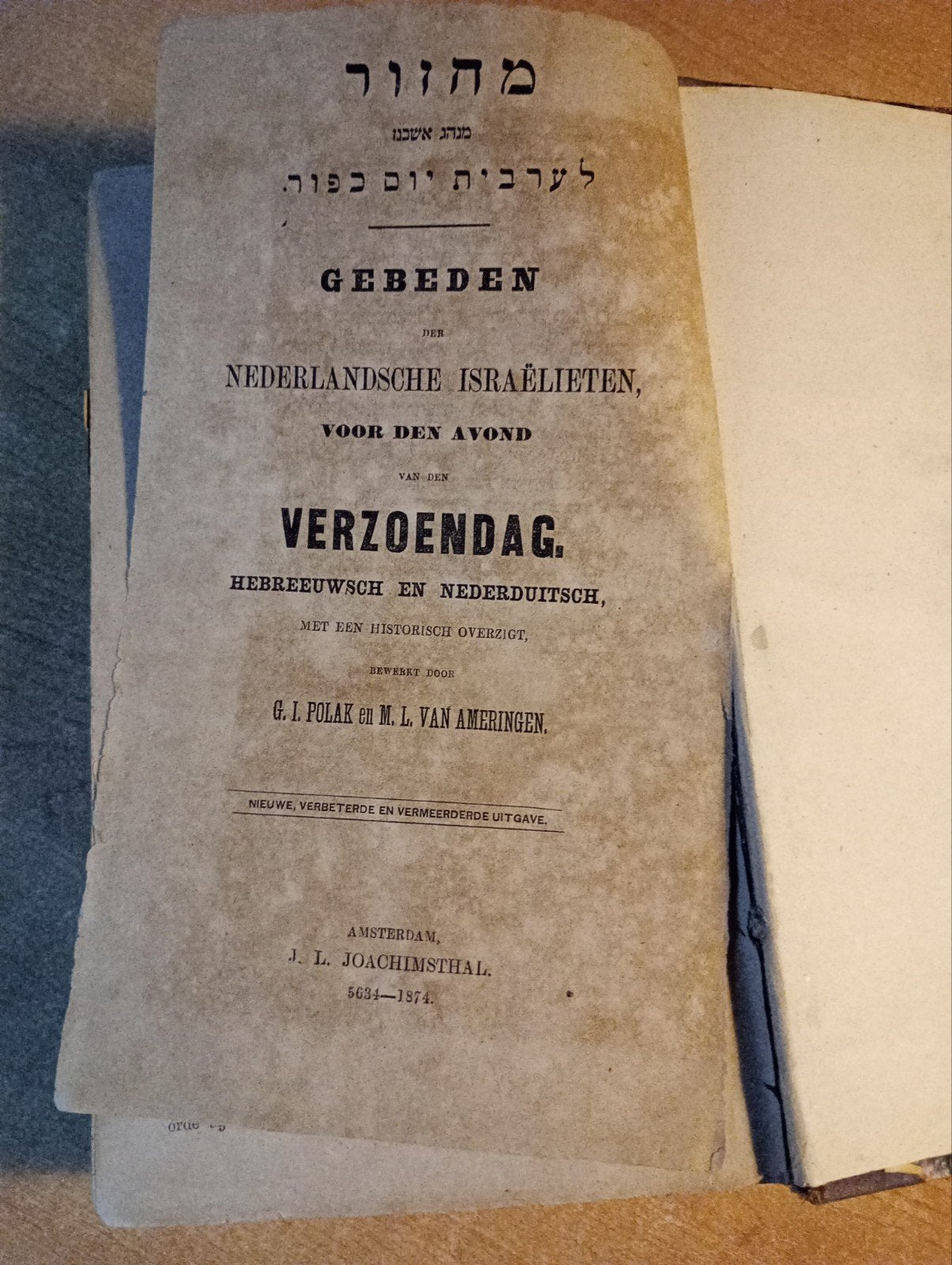 Gebeden Nederlands - Hebreeuws 1874, Ophalen of Verzenden, Polak en van Ameringen
