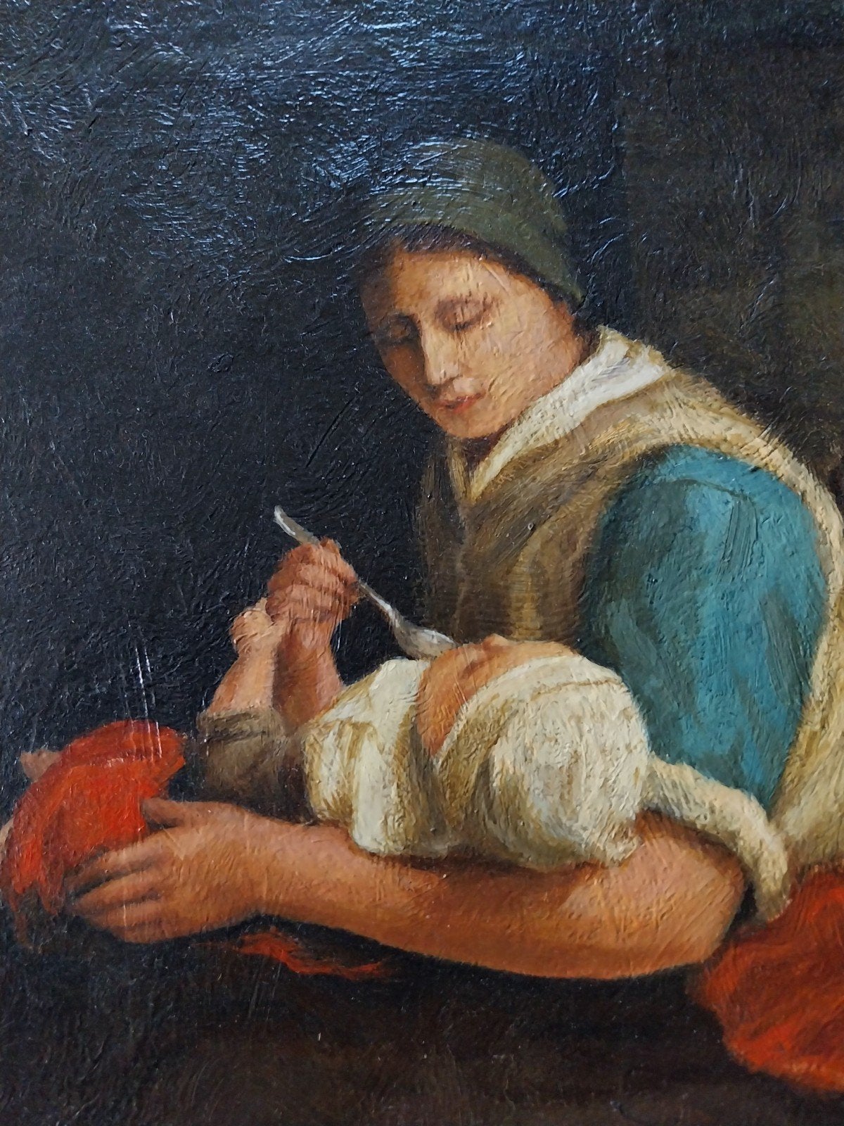 Olieverfschilderij 'Moeder en Kind' door Jan van der Vegt, Antiek en Kunst, Ophalen of Verzenden