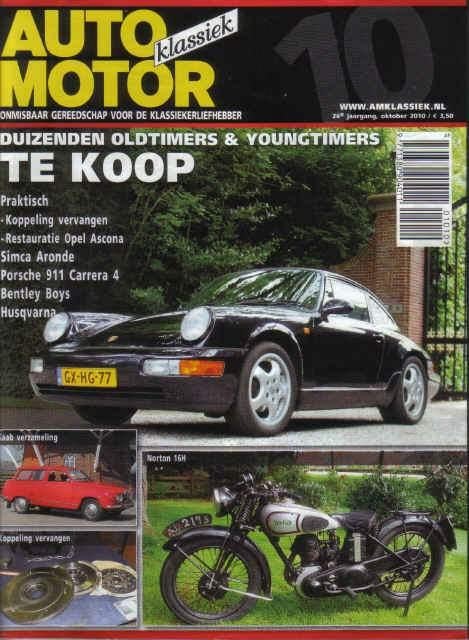 AMK 10 2010 : Porsche 911 964 - Opel Ascona - Simca Aronde, Boeken, Auto's | Folders en Tijdschriften, Gelezen, Algemeen, Ophalen of Verzenden