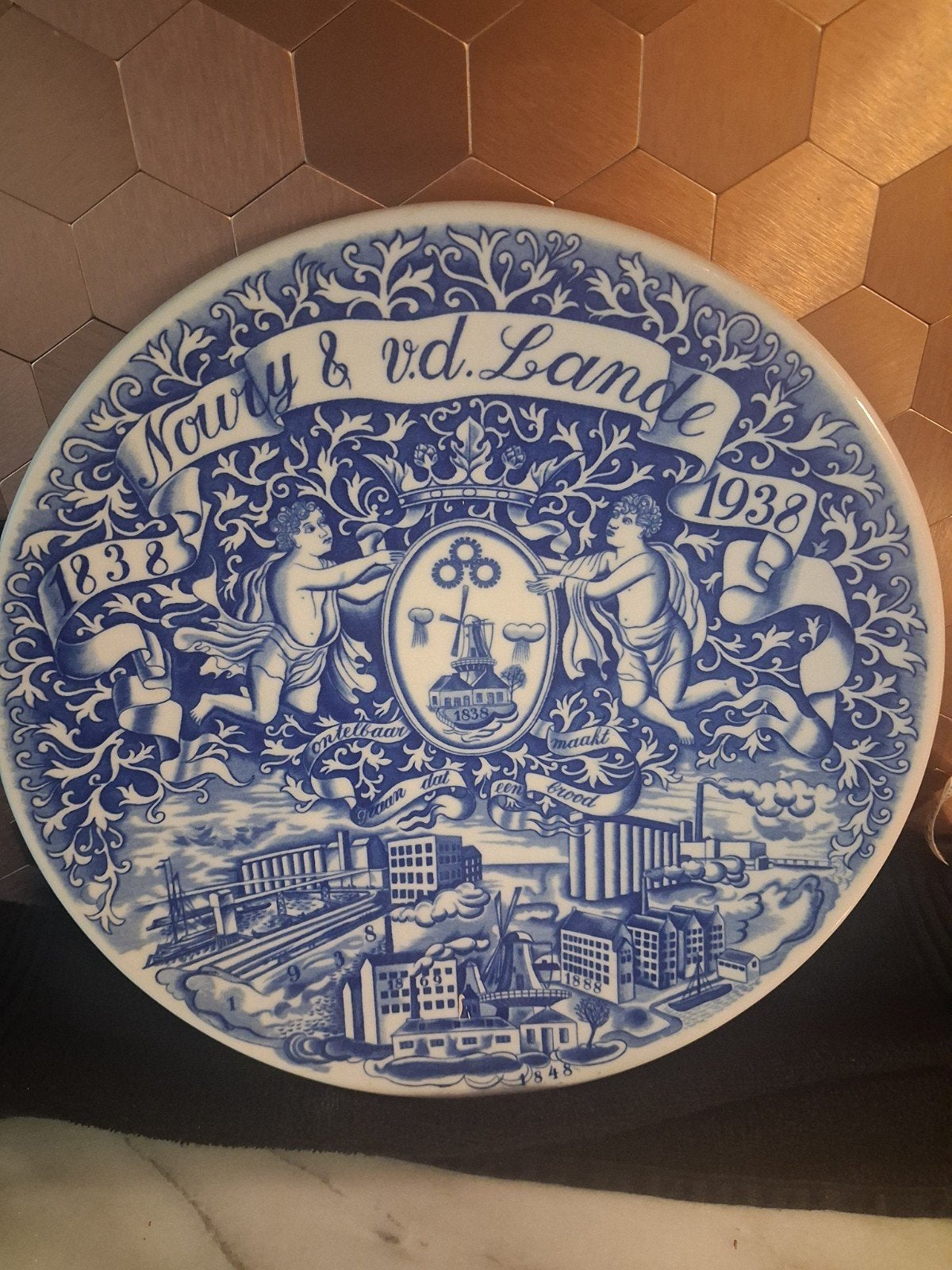 delft blauw wandbord decoratie, Ophalen of Verzenden