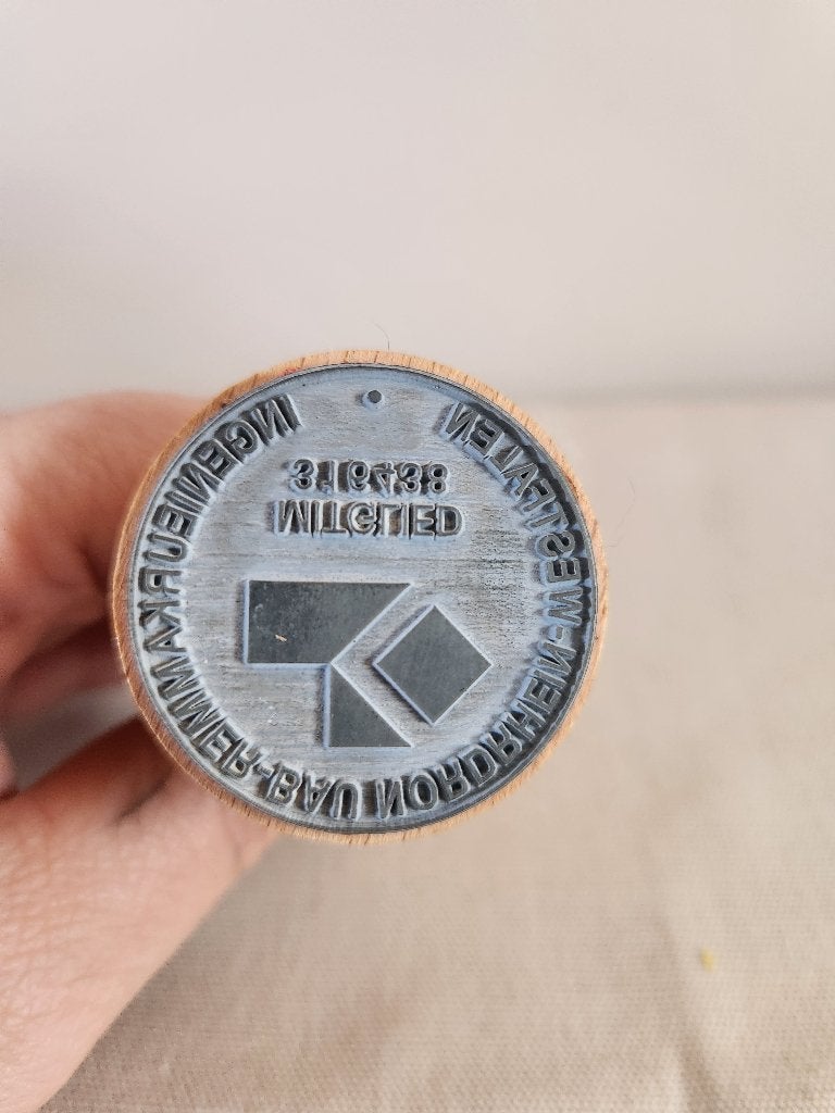 Authentieke Houten Stempel – Ingenieurkammer-Bau NRW, Ophalen of Verzenden, Zo goed als nieuw, Houten stempel