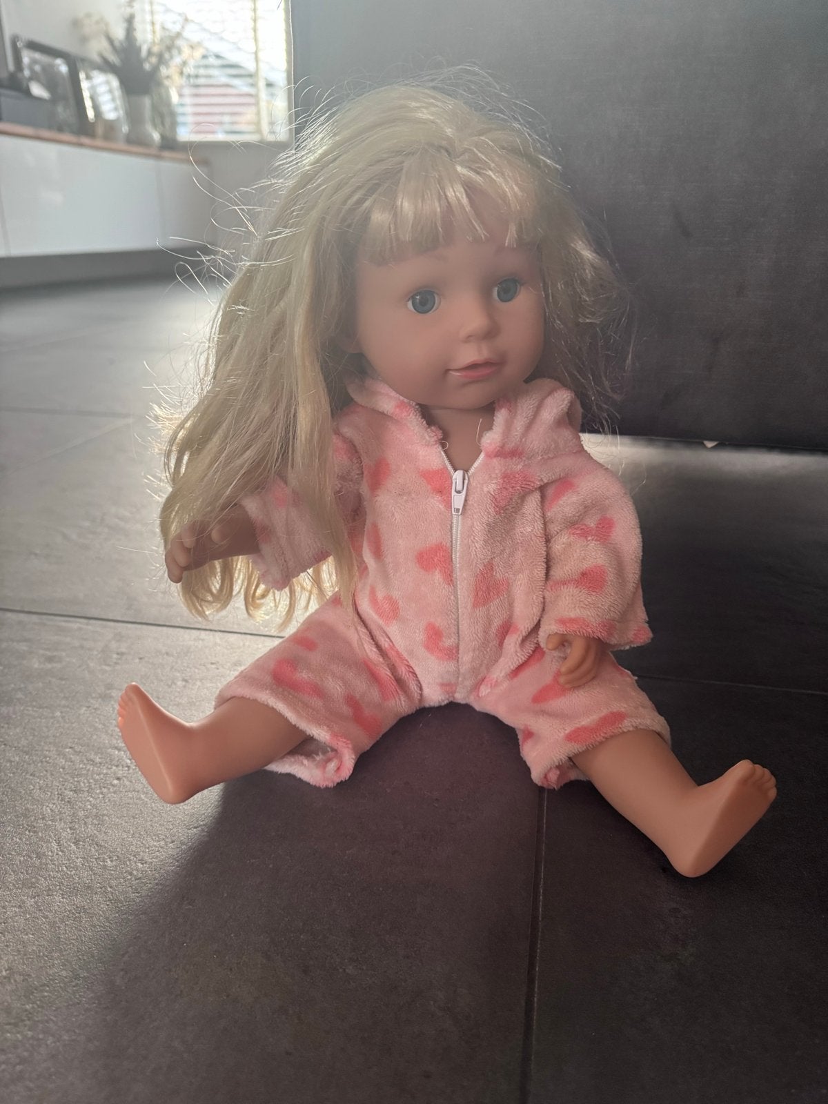 Baby Born Grote Zus pop met blond haar en roze pakje, Ophalen, Gebruikt, Babypop