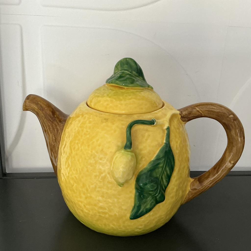 Vintage Citroen Theepot - Uniek Design, Theepot/fluitketel, Gebruikt, Geel, Ophalen of Verzenden