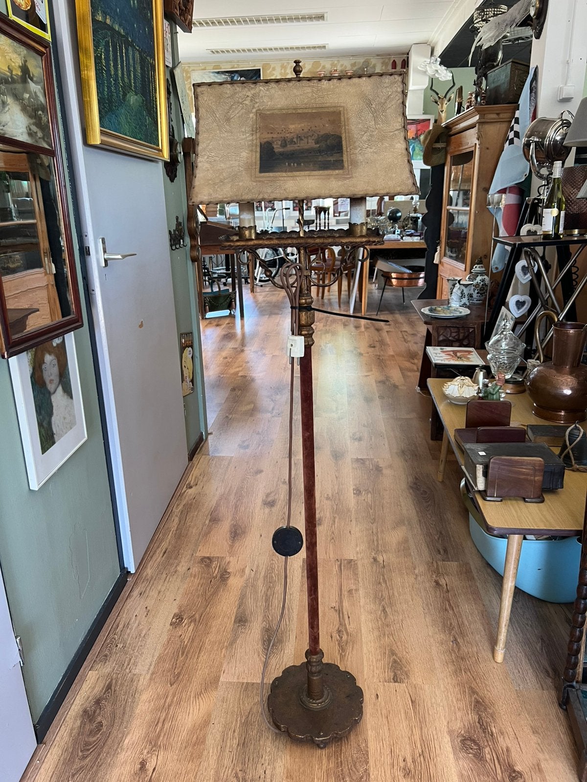 Zeer bijzondere staande lamp ., Hgv, Ophalen of Verzenden, Info, 150 tot 200 cm