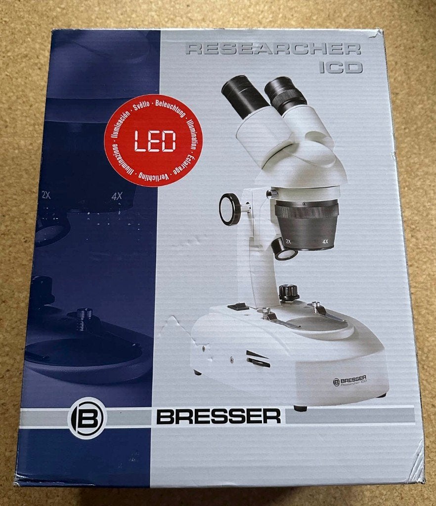 Bresser researcher ICD stereo microscoop, Ophalen, Zo goed als nieuw, Minder dan 400x, Stereomicroscoop