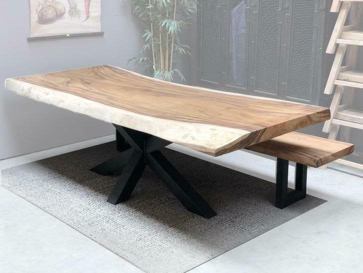 Tafel | Eettafel blad van Suar hout | 180 tot 700 cm lang |, Niet ingevuld, Nieuw, Vijf personen of meer, 150 tot 200 cm