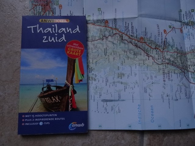 anwb extra reisgids Thailand zuid + de grote wegenkaart, Europa, Ophalen of Verzenden, Zo goed als nieuw, Reisgids of -boek
