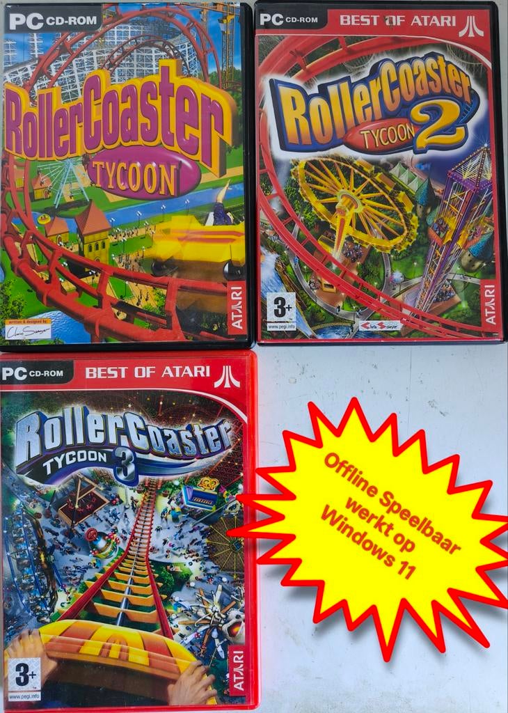 RollerCoaster Tycoon Trilogy (RCT 1, 2, 3) Offline Speelbaar, Gebruikt, 1 speler, Ophalen of Verzenden, Strategie en Constructie