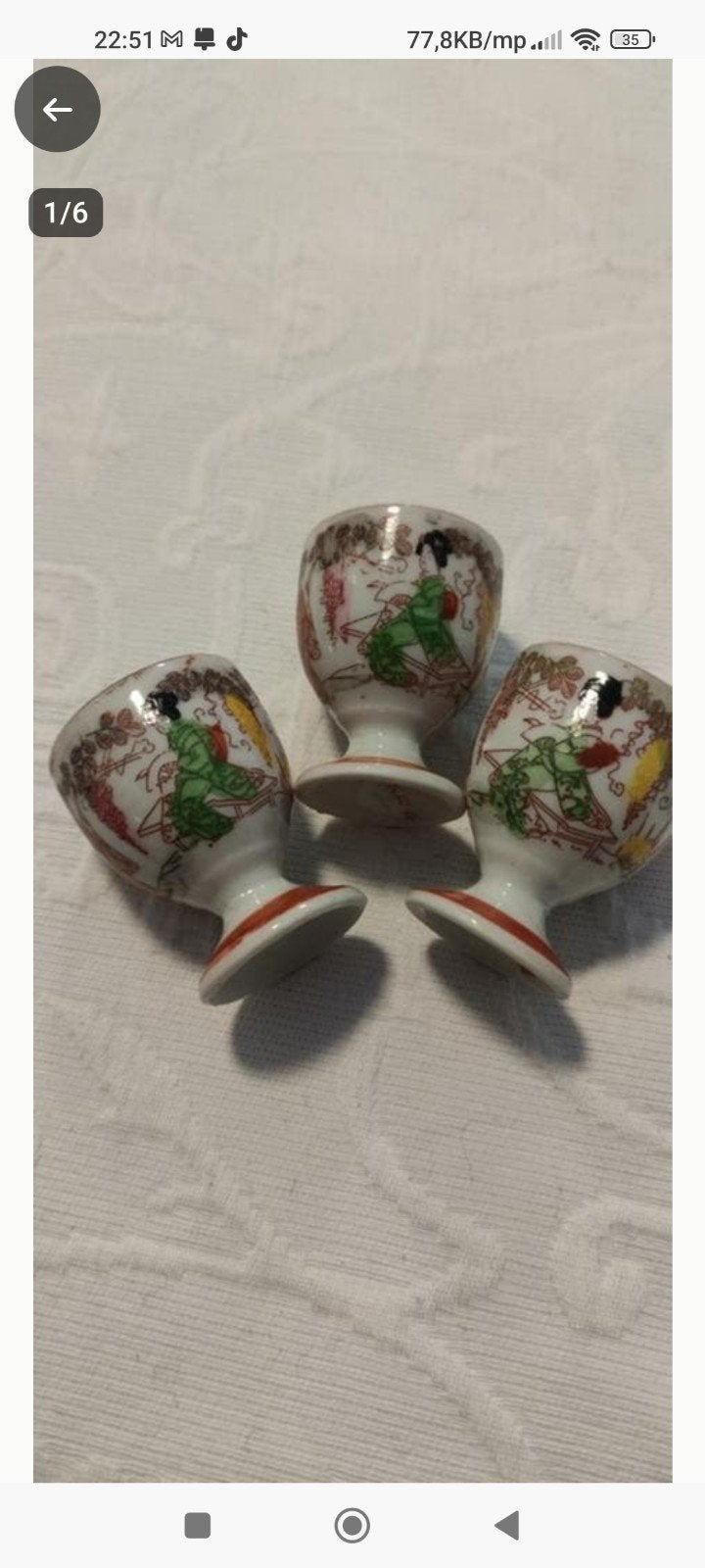 3x mooei schienes porselein Egg cups, Ophalen of Verzenden