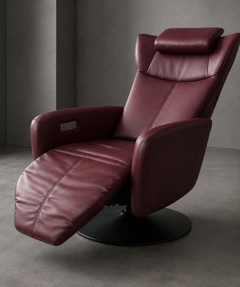 zgan prachtige Prominent elektrische sta op draaifauteuil, Ophalen, Zo goed als nieuw, Leer