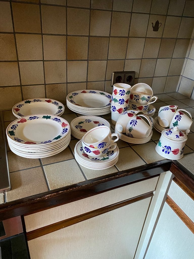 Boerenbont servies, Huis en Inrichting, Keuken | Servies, Gebruikt, Landelijk/Boerenbont, Ophalen of Verzenden, Aardewerk